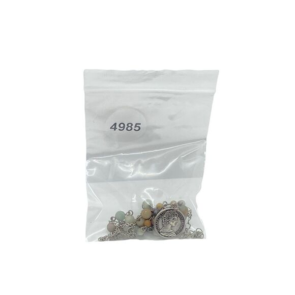 Australian Coin Necklace Womens Silver Tone Unpolished Stone Lobster Clasp 34" - Picture 10 of 12